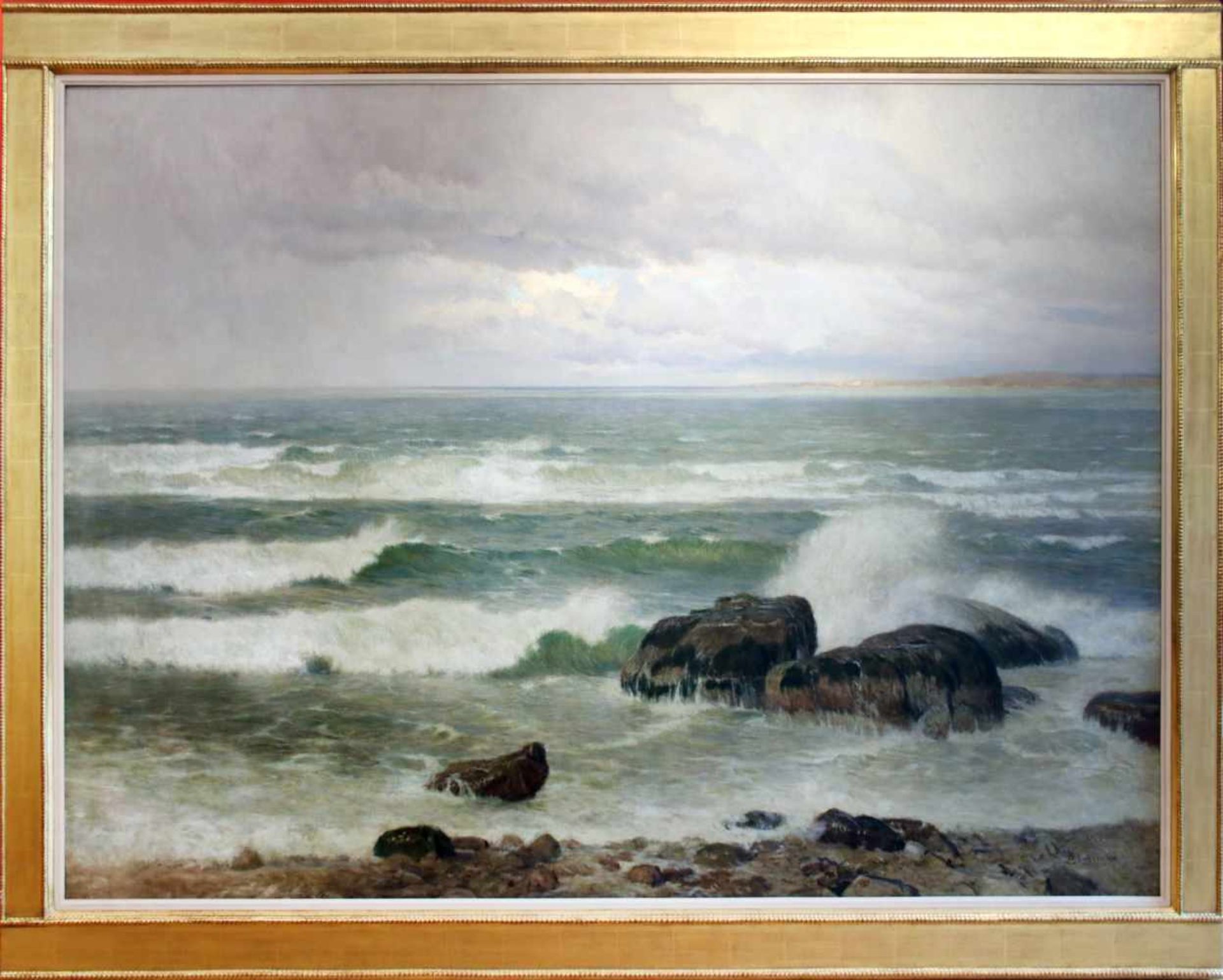 Thomas Leitner (1876 - 1948) Küste vor Triest 1914 Öl auf Leinwand Signiert, datiert und betitelt