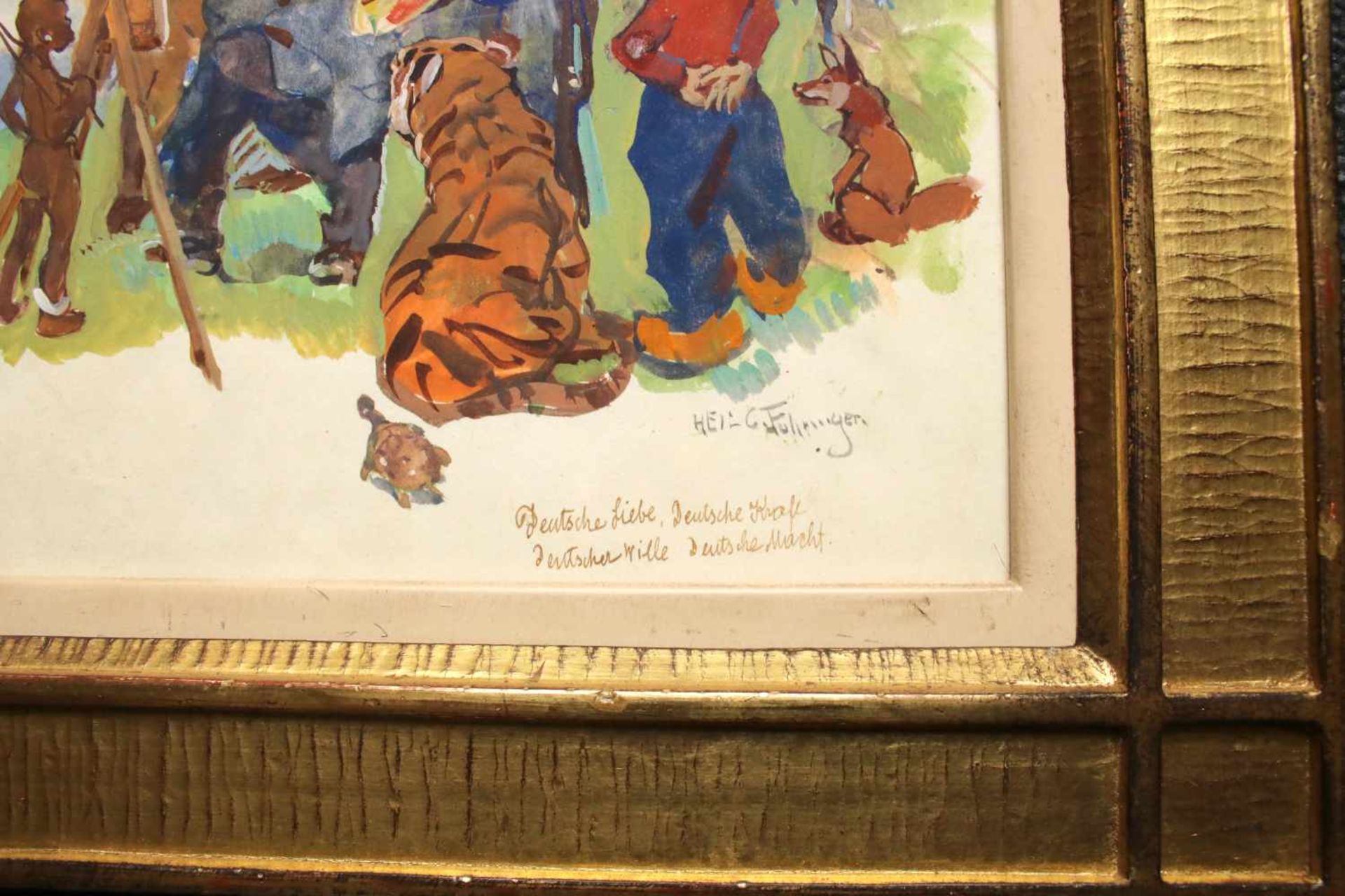 Carl Fahringer (1874 - 1952) Maler an der Staffelei Gouache auf Papier Signiert 17,5 x 20,5 cm - Bild 2 aus 2