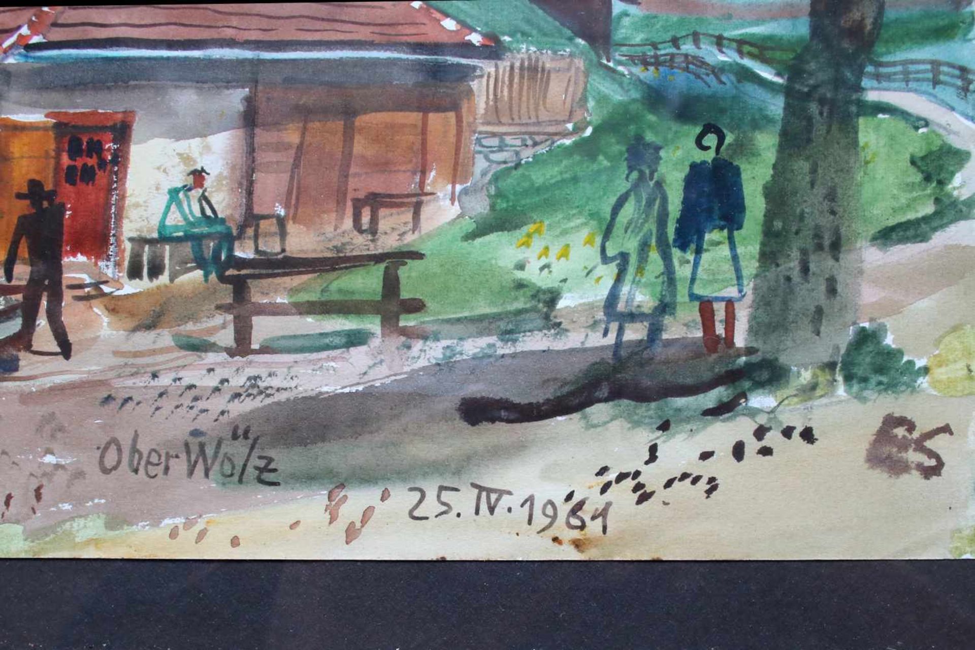 Ernst Schrom(1902 - 1969)Oberwölz1961Aquarell auf PapierSigniert, monogrammiert, datiert und - Bild 2 aus 3