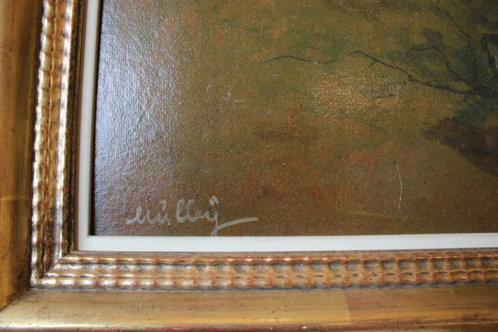 Oskar Mulley (1891 - 1949) Birkenwald Öl auf Karton Signiert 67,5 x 61,5 cm - Bild 2 aus 2