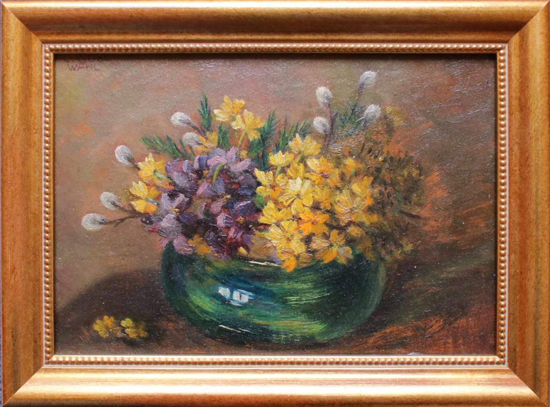 Camilla Göbl-Wahl(1871 - 1965)BlumenstilllebenÖl auf KartonSigniert15,5 x 22 cm