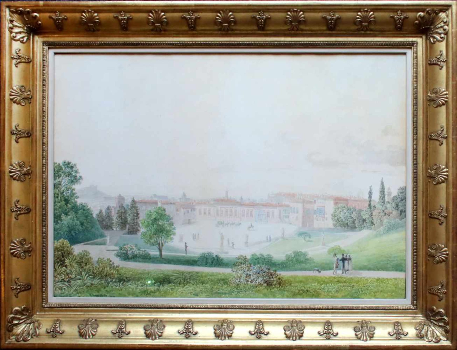 Thomas Ender (1793 - 1875) Palazzo Pitti in Florenz 1819 Aquarell auf Papier Signiert und datiert