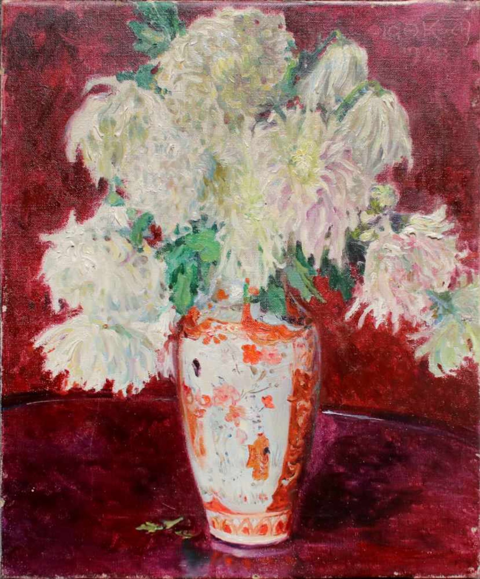 Olga Koch (1878 - 1954) Blumen in Vase 1923 Öl auf Leinwand Signiert und datiert, Rückseitig mit