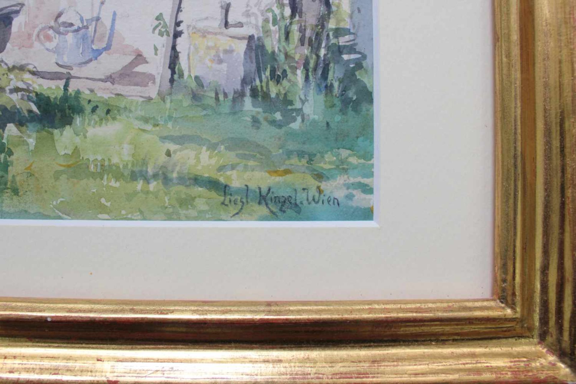 Liesl Knzel (1886 - 1961) Motiv aus der Wachau Aquarell auf Papier Signiert 29 x 21 cm - Bild 2 aus 2