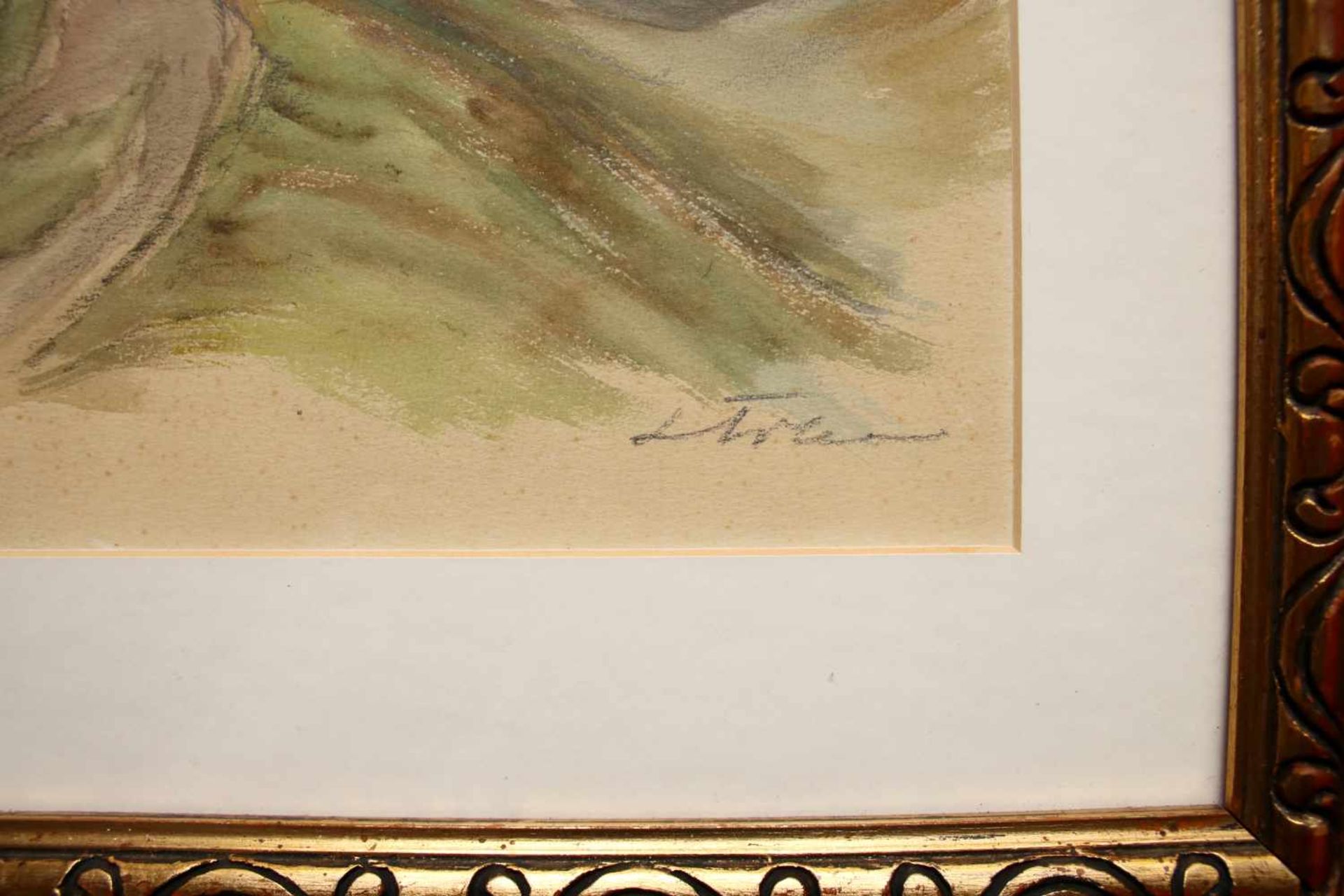 Leo Adler (1897 - 1987) Gallspach Aquarell auf Papier Signiert 33 x 24 cm - Bild 2 aus 2