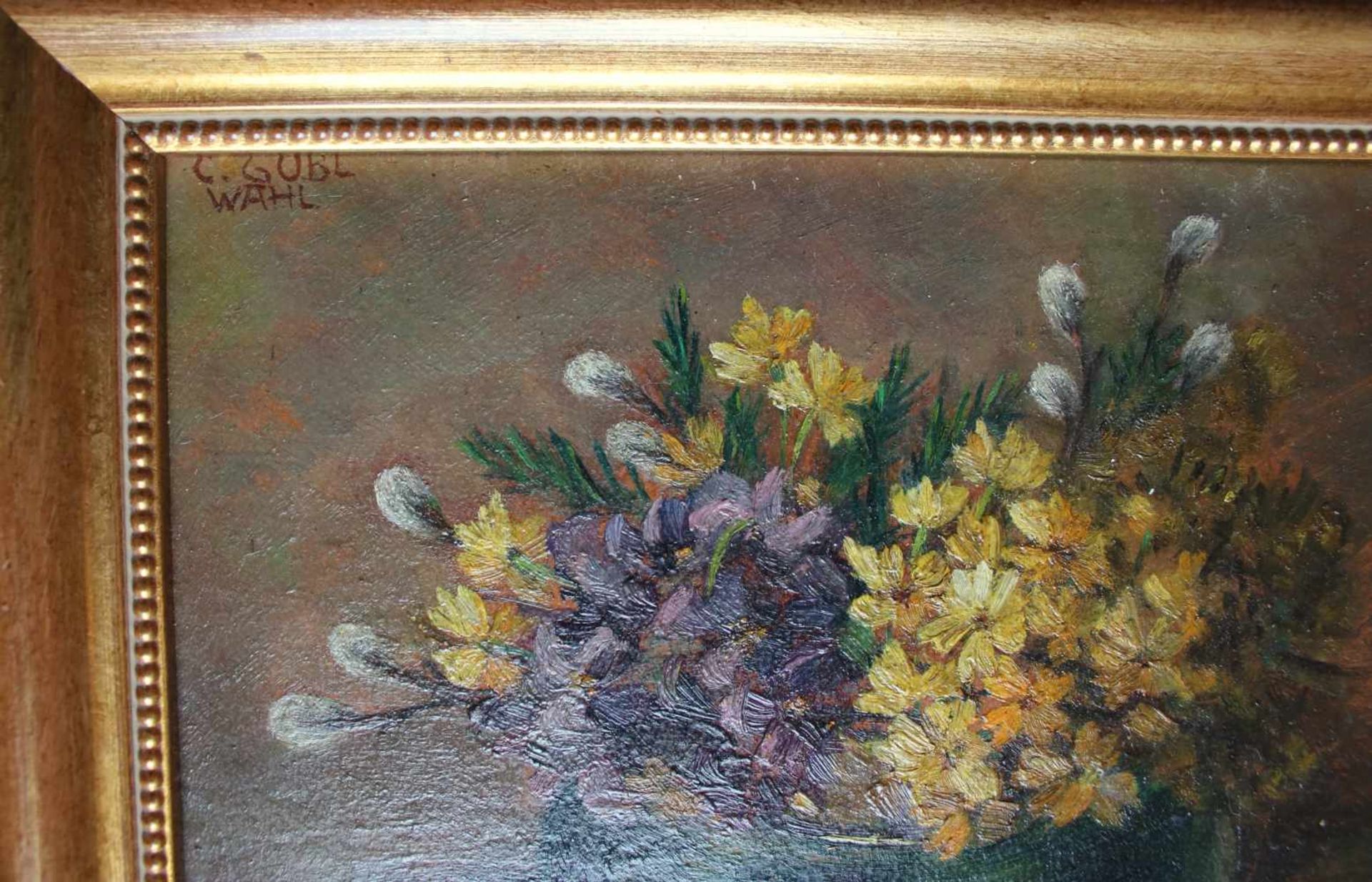 Camilla Göbl-Wahl(1871 - 1965)BlumenstilllebenÖl auf KartonSigniert15,5 x 22 cm - Bild 2 aus 2