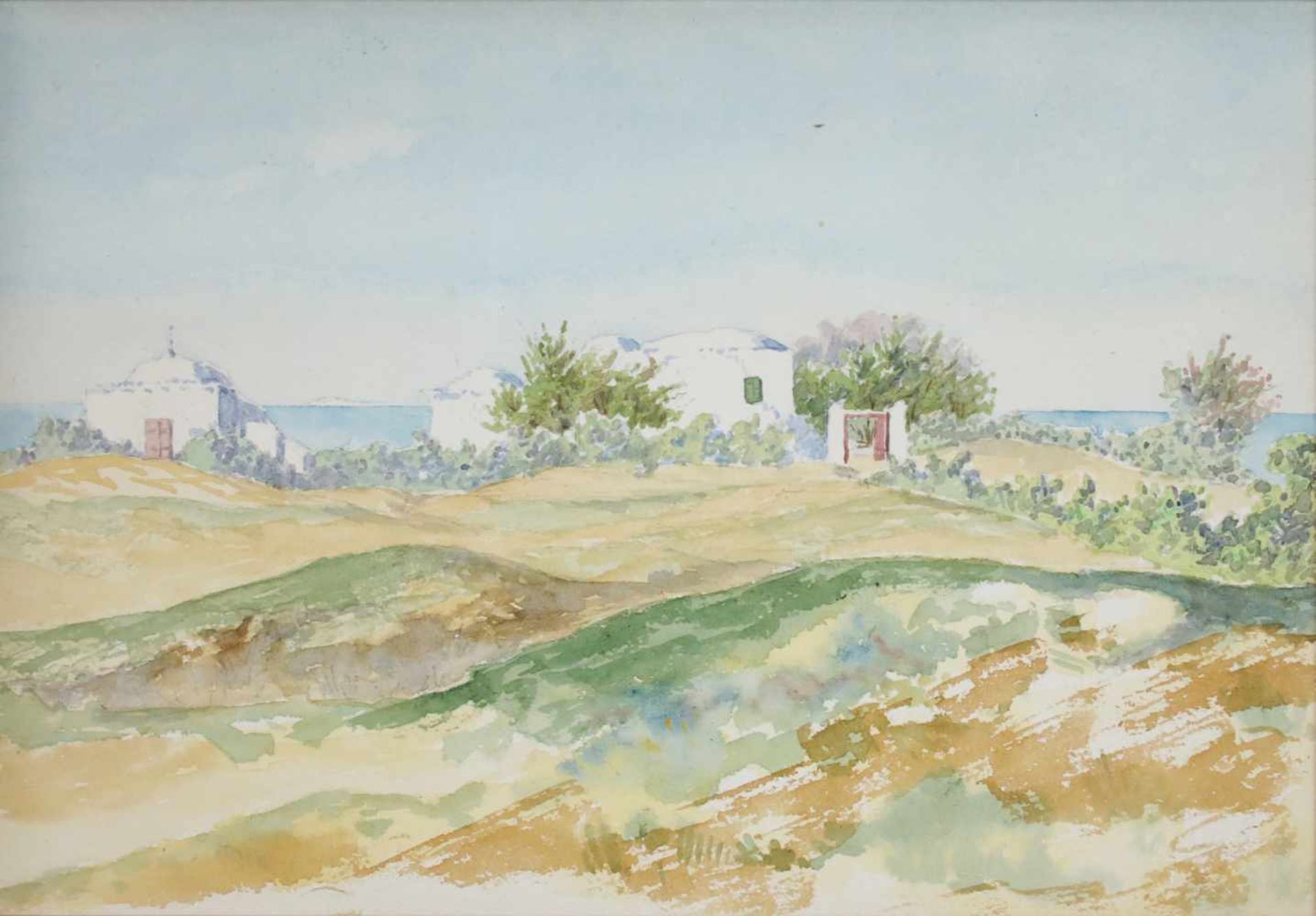 Tina Blau(1845 - 1916)"Landschaft vor dem Meer"Aquarell auf PapierGerahmt17 x 25 cm- - -22.00 %