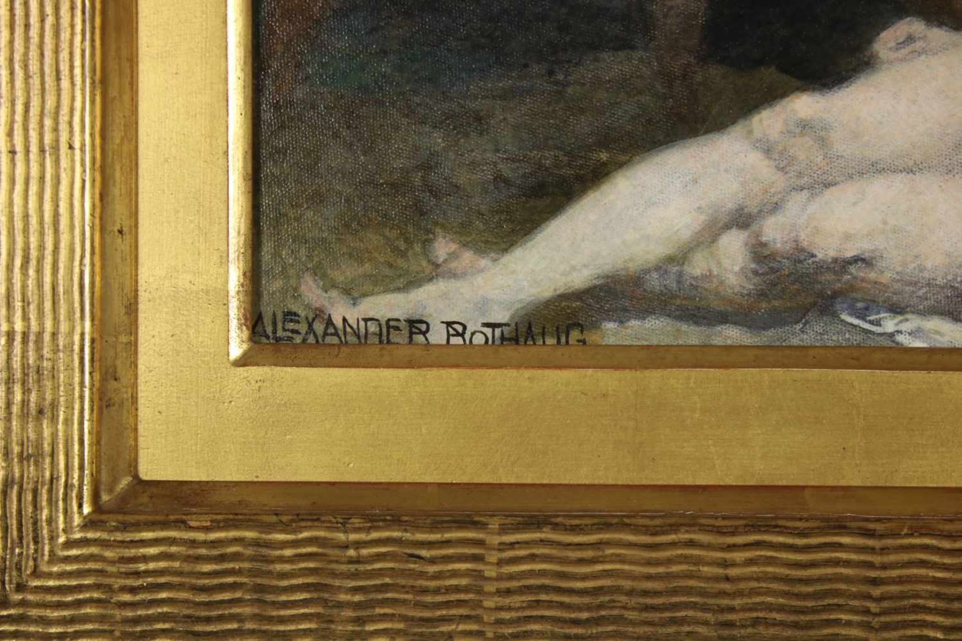 Alexander Rothaug(1870 - 1946)"Ariadne auf Naxos"Öl auf PlatteSigniert, gerahmt23 x 33 cm- - -22. - Bild 3 aus 3