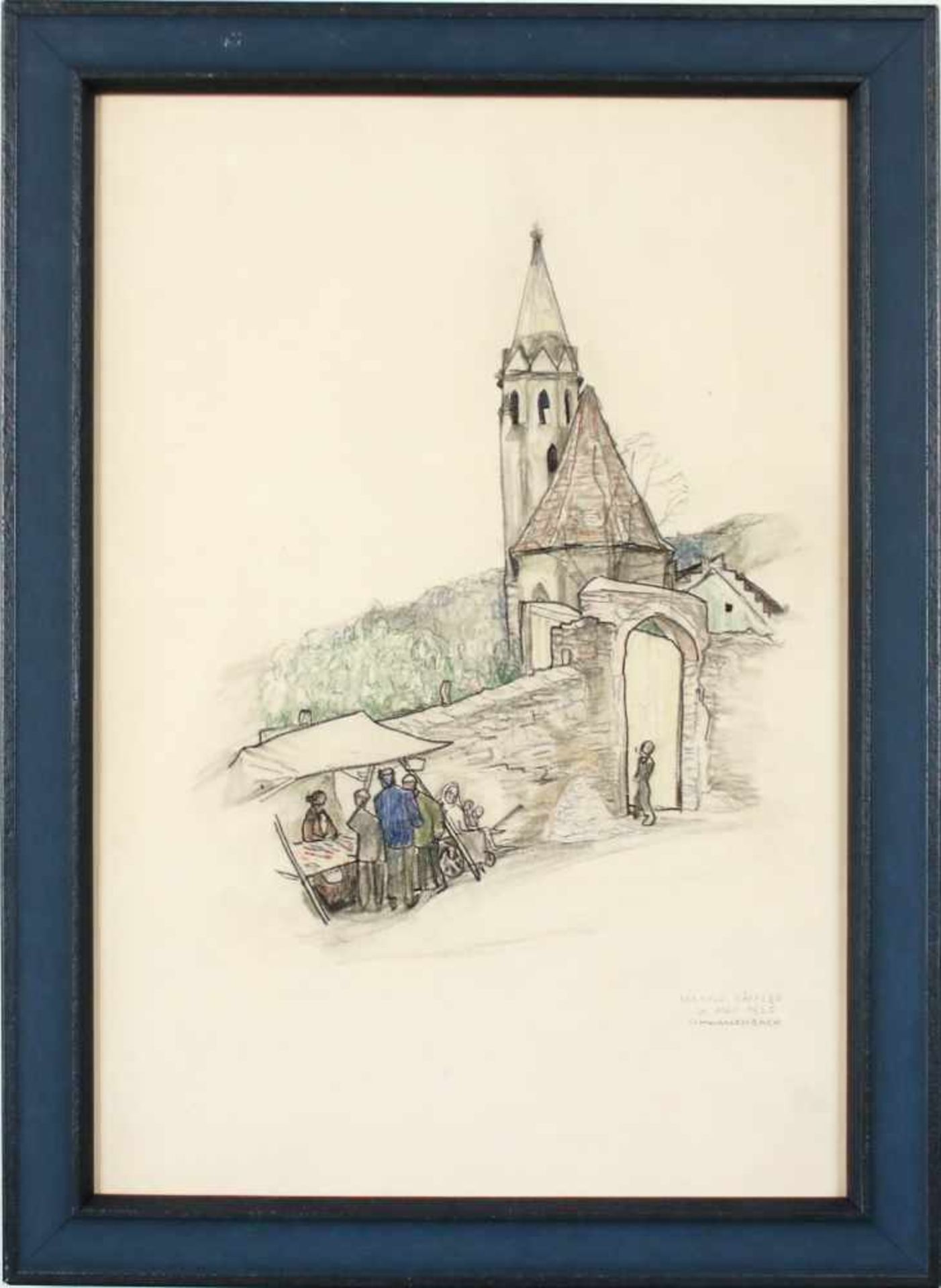 Bertold Löffler(1874 - 1960)"Schwallenbach in der Wachau"1925Mischtechnik auf PapierSigniert, - Bild 2 aus 3