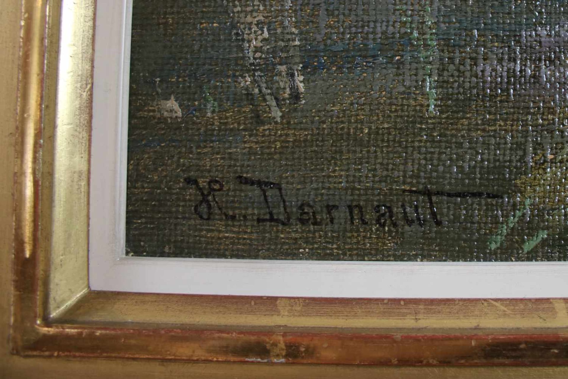 Hugo Darnaut(1851 - 1937)"Seerosen"Öl auf Leinwand auf PlatteSigniert, gerahmt70 x 100 cm- - -22. - Bild 3 aus 3
