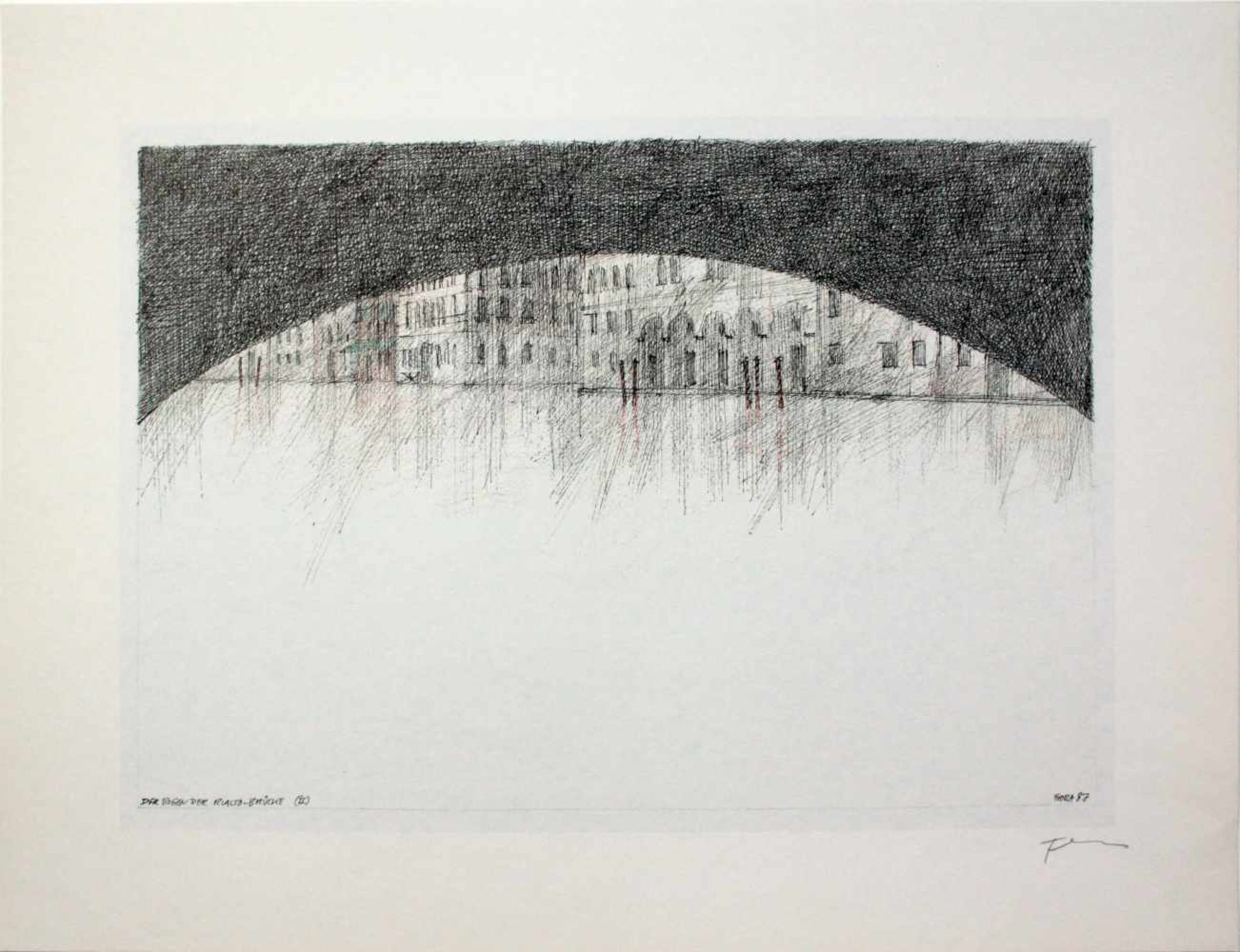 Paul Flora(1926 - 2009)"Mappe 'Serenissima' "1987/8812 Radierungen aus VenedigSigniert, Ed. 1844/ - Bild 12 aus 15