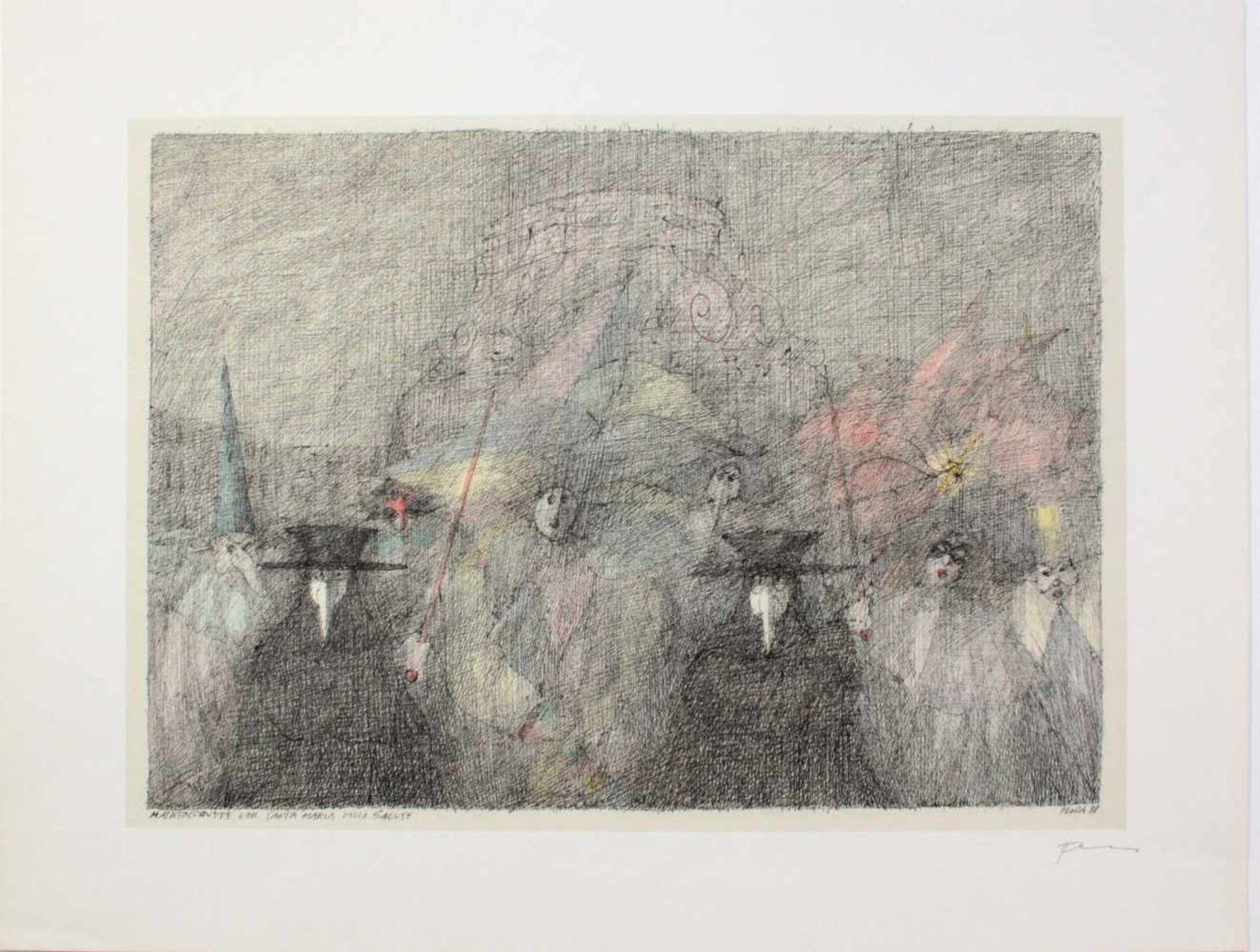 Paul Flora(1926 - 2009)"Mappe 'Serenissima' "1987/8812 Radierungen aus VenedigSigniert, Ed. 1844/ - Bild 6 aus 15