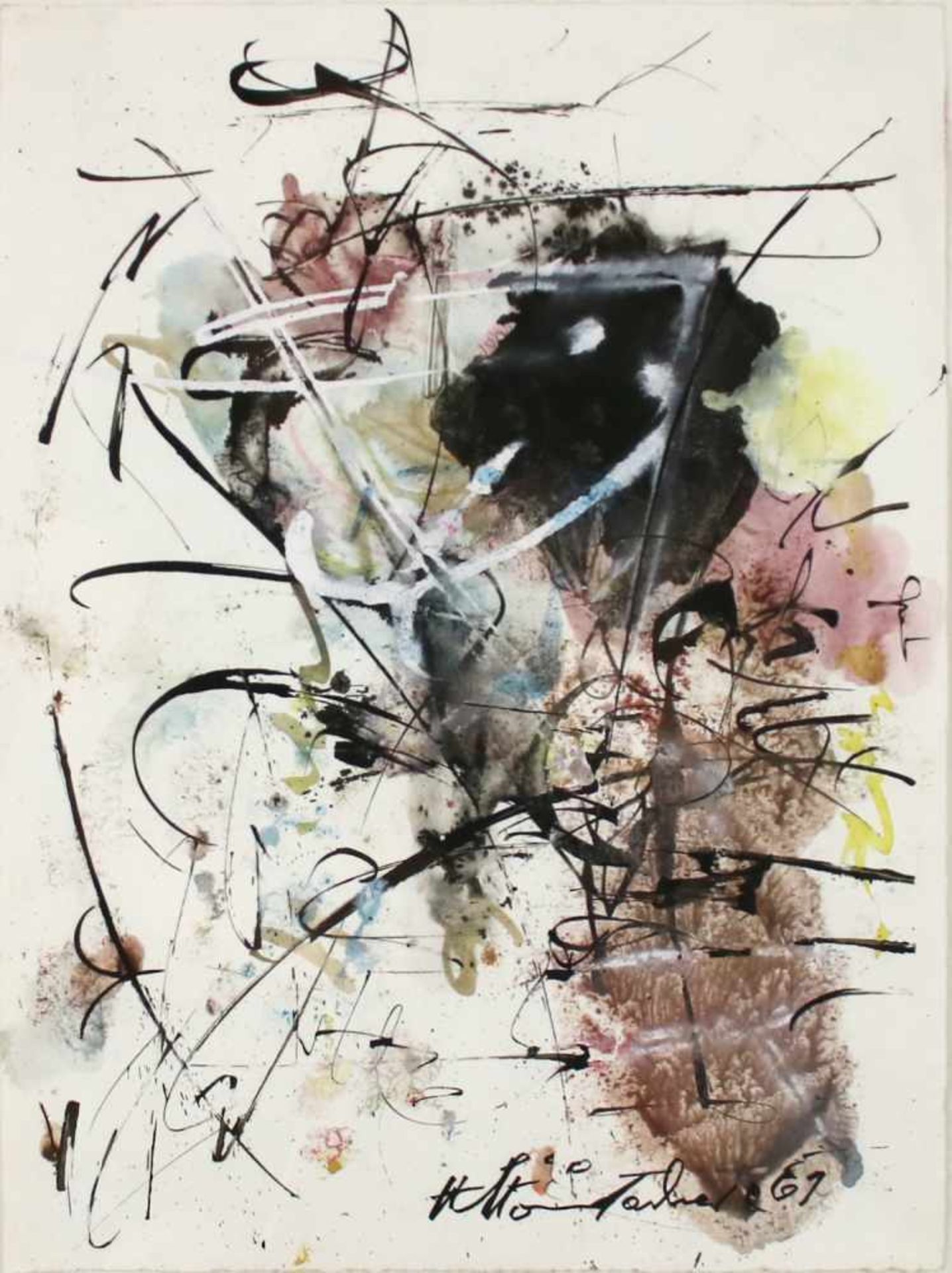 Hans Staudacher(geb. 1923)"Ohne Titel"1961Mischtechnik auf PapierSigniert und datiert, gerahmt32 x