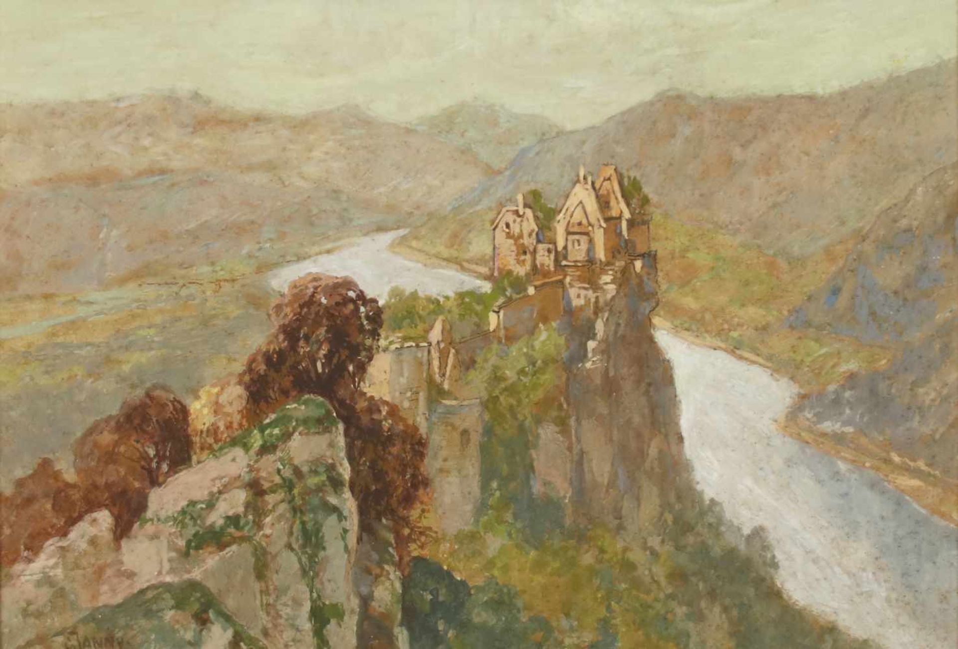 Georg Janny(1864 - 1935)"Ruine Aggstein in der Wachau"Mischtechnik auf PapierSigniert, gerahmt21 x