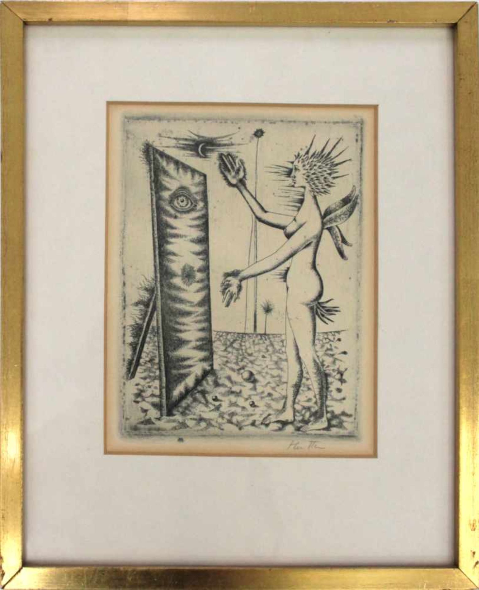 Wolfgang Hutter(geb. 1928)"Die Zauberin"1950Radierung auf PapierSigniert, gerahmt15,5 x 12 cm- - - - Bild 2 aus 3