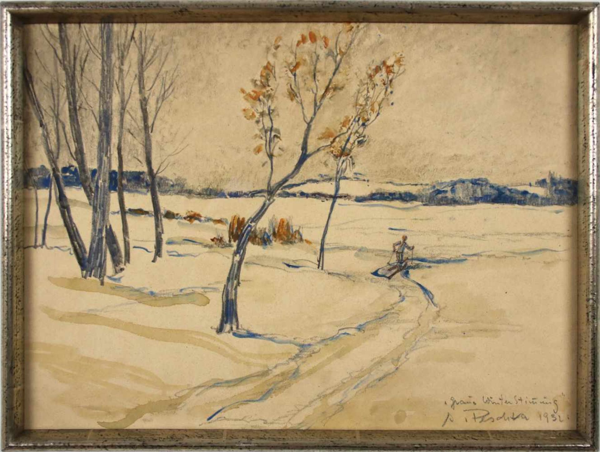 Anton Peschka(1885 - 1940)"Graue Winterstimmung"1931Mischtechnik auf PapierSigniert, datiert und - Bild 2 aus 3