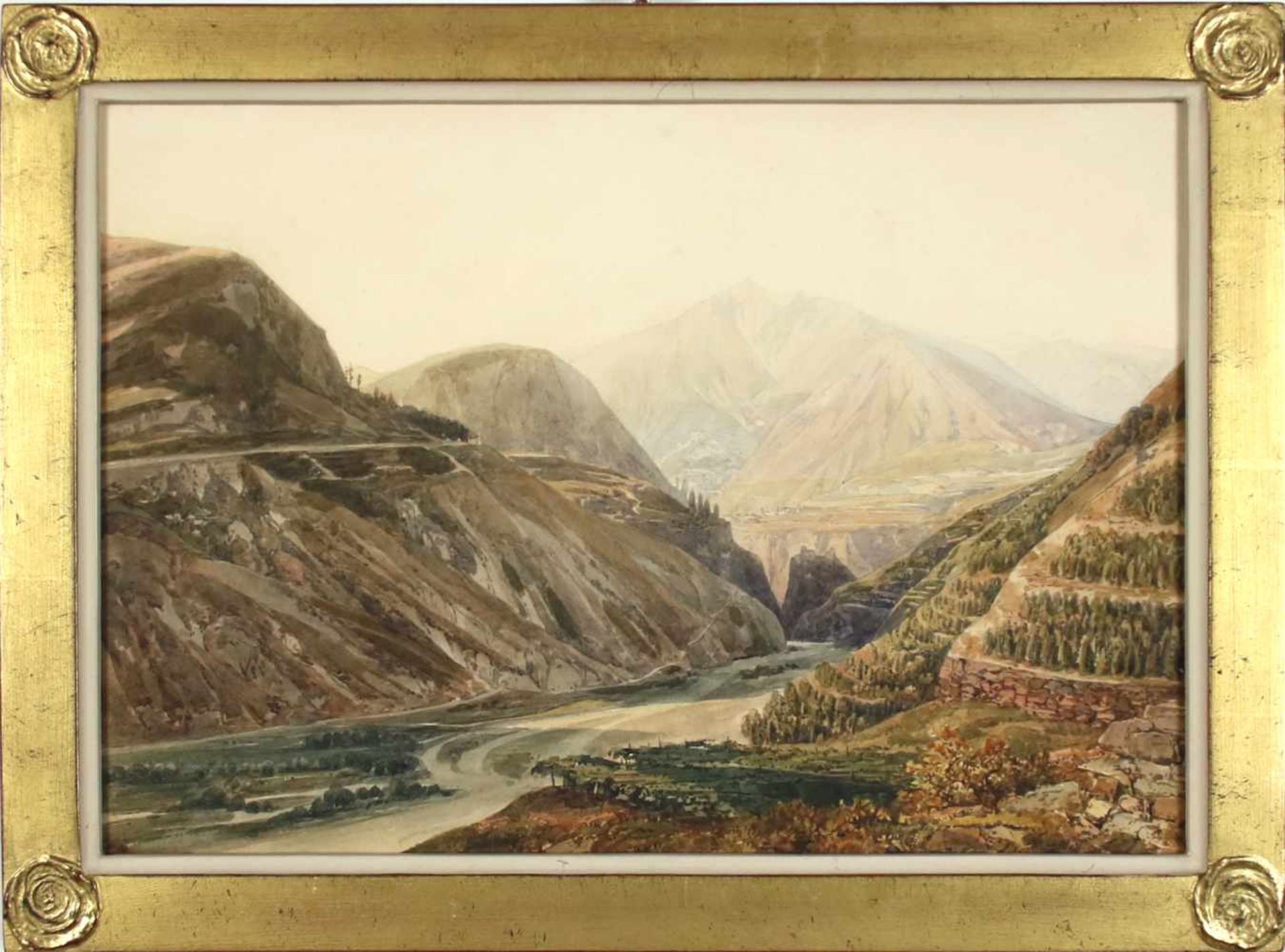Thomas Ender(1793 - 1875)"Gebirgslandschaft"Aquarell auf PapierSigniert, gerahmt23 x 33 cm- - -22.00 - Bild 2 aus 3