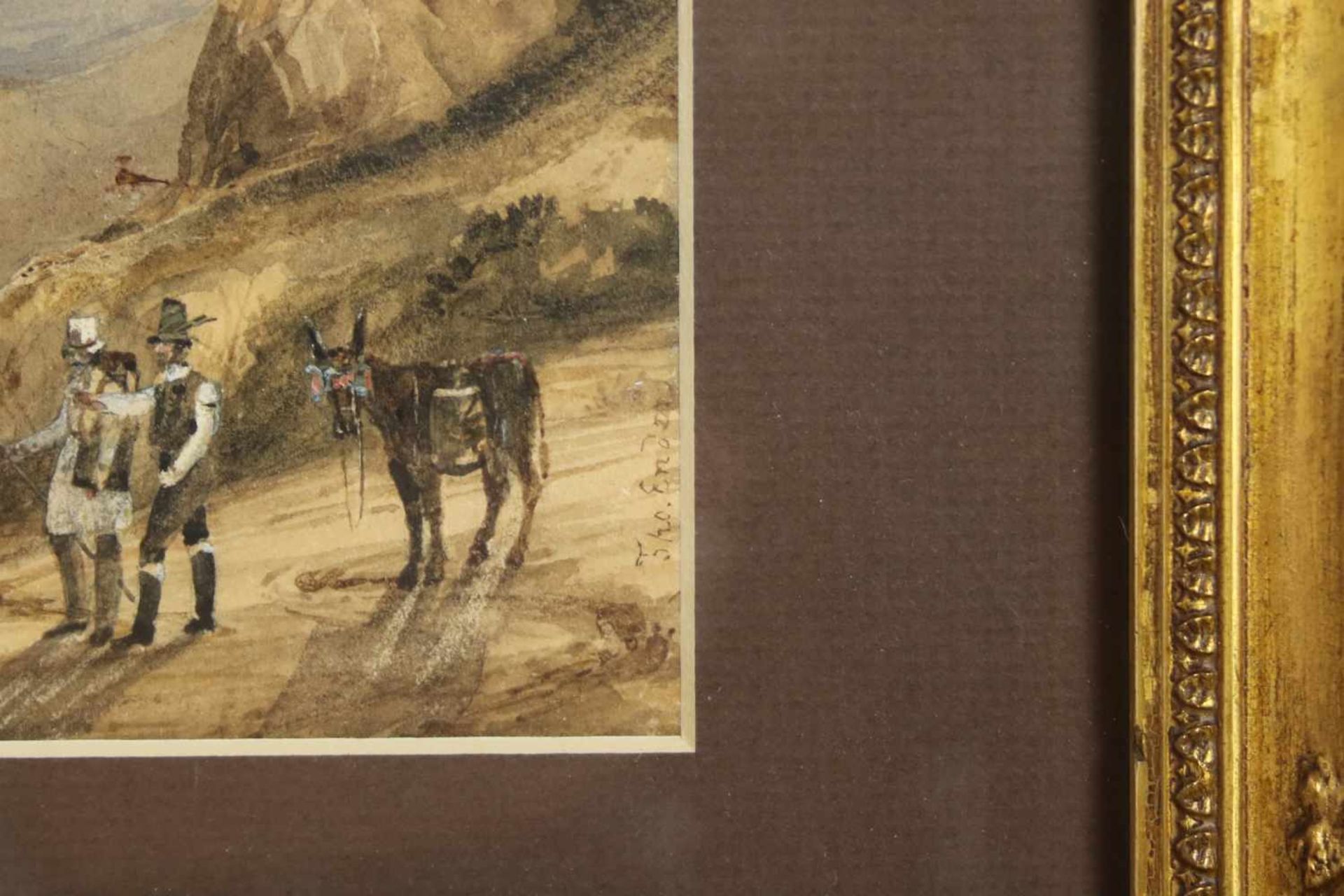 Thomas Ender(1793 - 1875)"Wetterstein bei Grindelwald"Aquarell auf PapierSigniert, gerahmt17 x 25 - Bild 3 aus 3