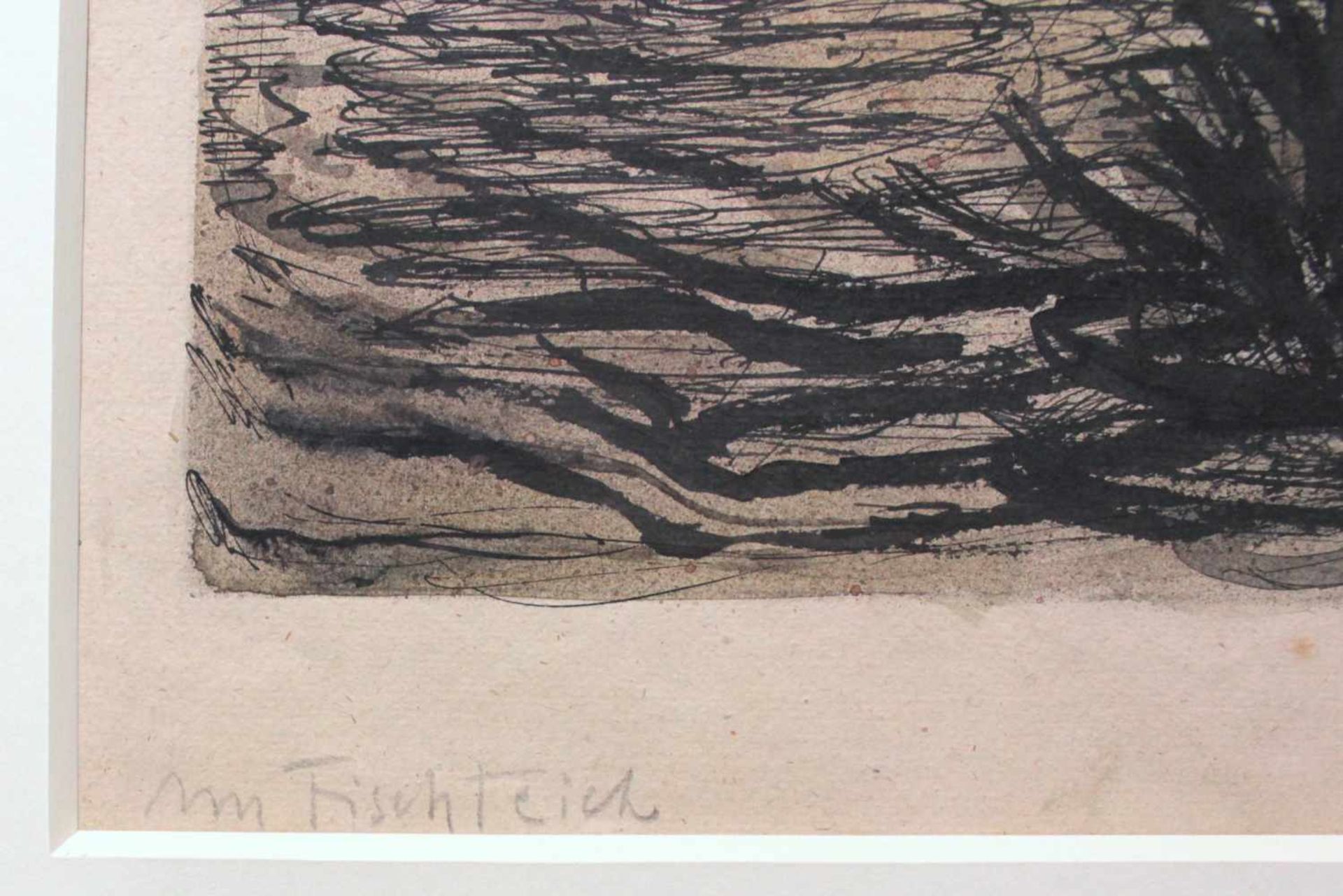 Alfred Kubin(1877 - 1959)"Am Fischteich"1934Mischtechnik auf PapierSigniert und betitelt, - Bild 4 aus 4