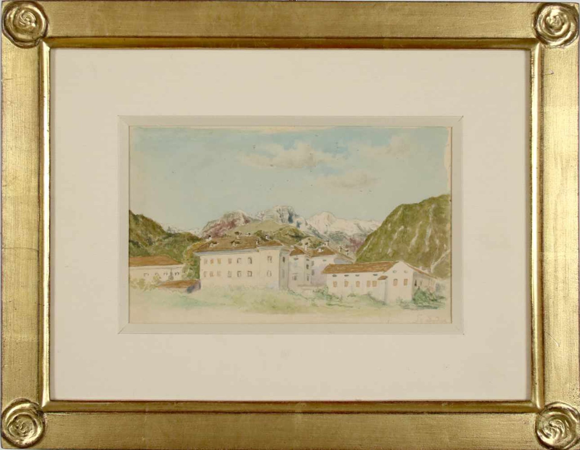 Thomas Ender(1793 - 1875)"Gebirgslandschaft in Tirol"Aquarell auf PapierSigniert, gerahmt10 x 17 cm- - Bild 2 aus 3