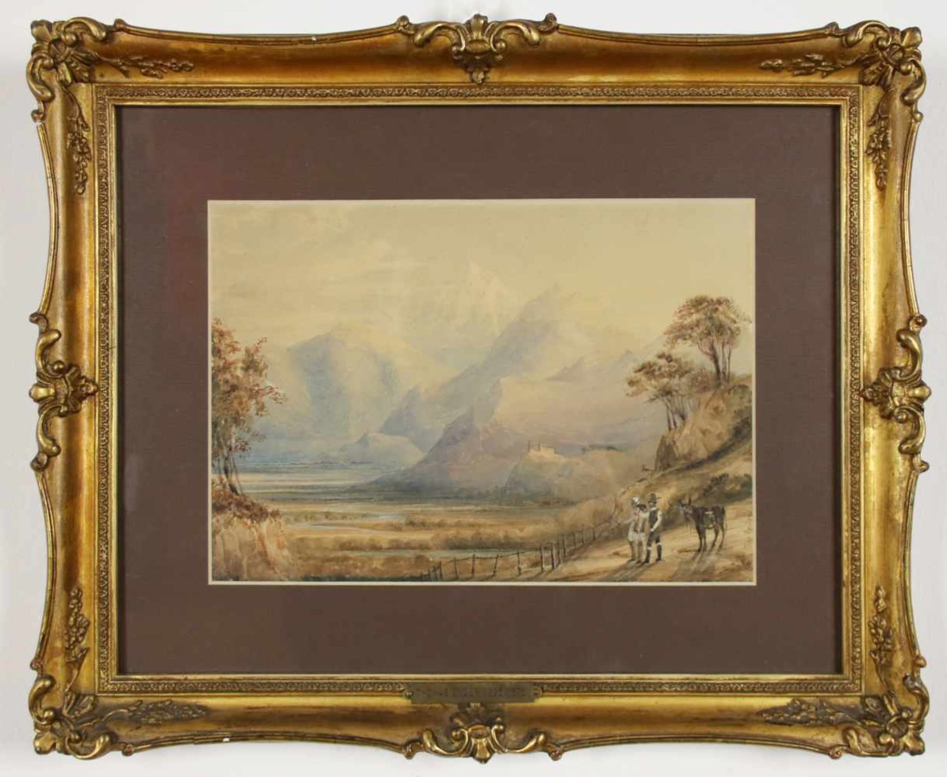 Thomas Ender(1793 - 1875)"Wetterstein bei Grindelwald"Aquarell auf PapierSigniert, gerahmt17 x 25 - Bild 2 aus 3