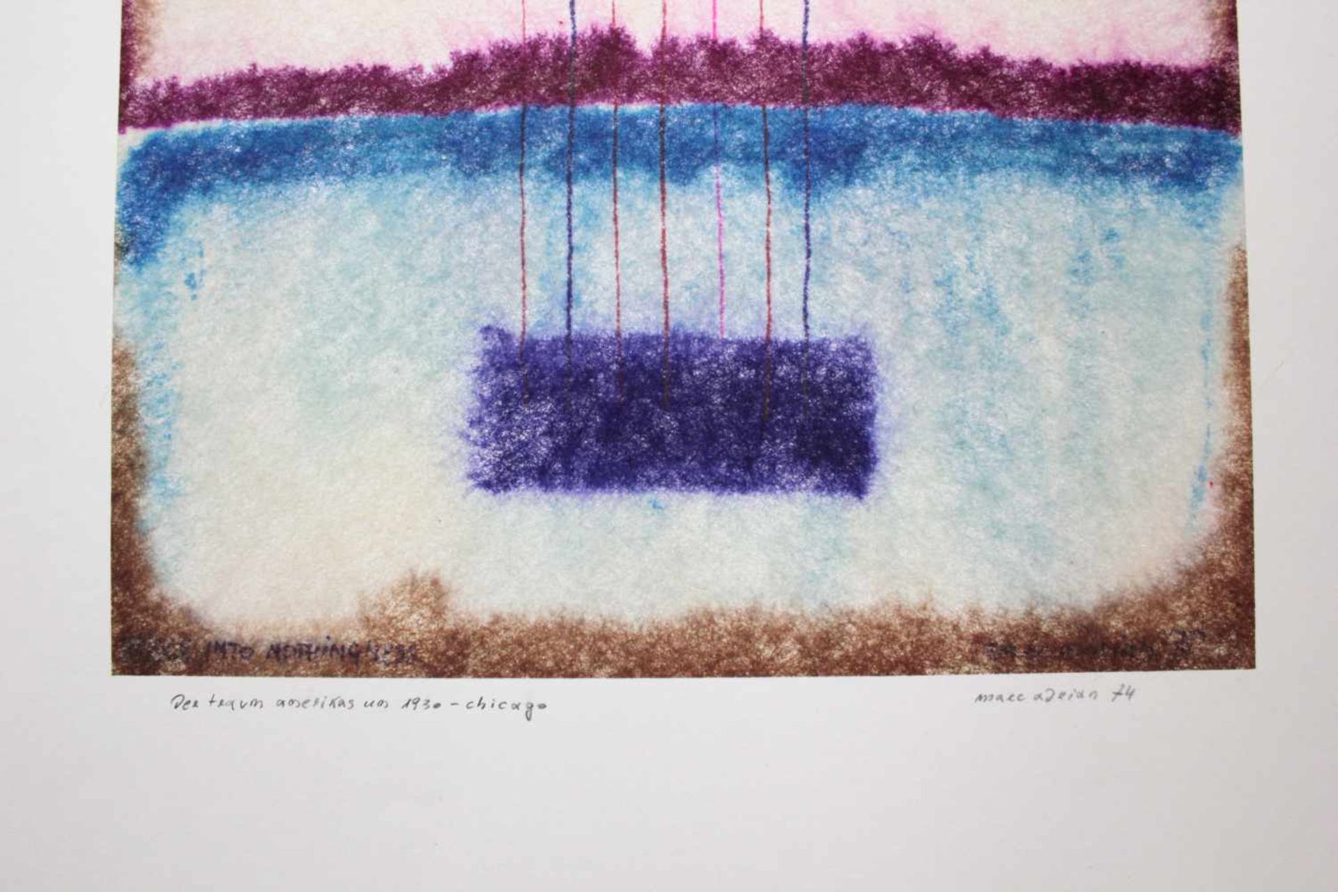 Marc Adrian (1930 - 2008) "Drive into nothingness" 1974 Aquarell, Aquarellstift auf Vlies Signiert - Bild 2 aus 2