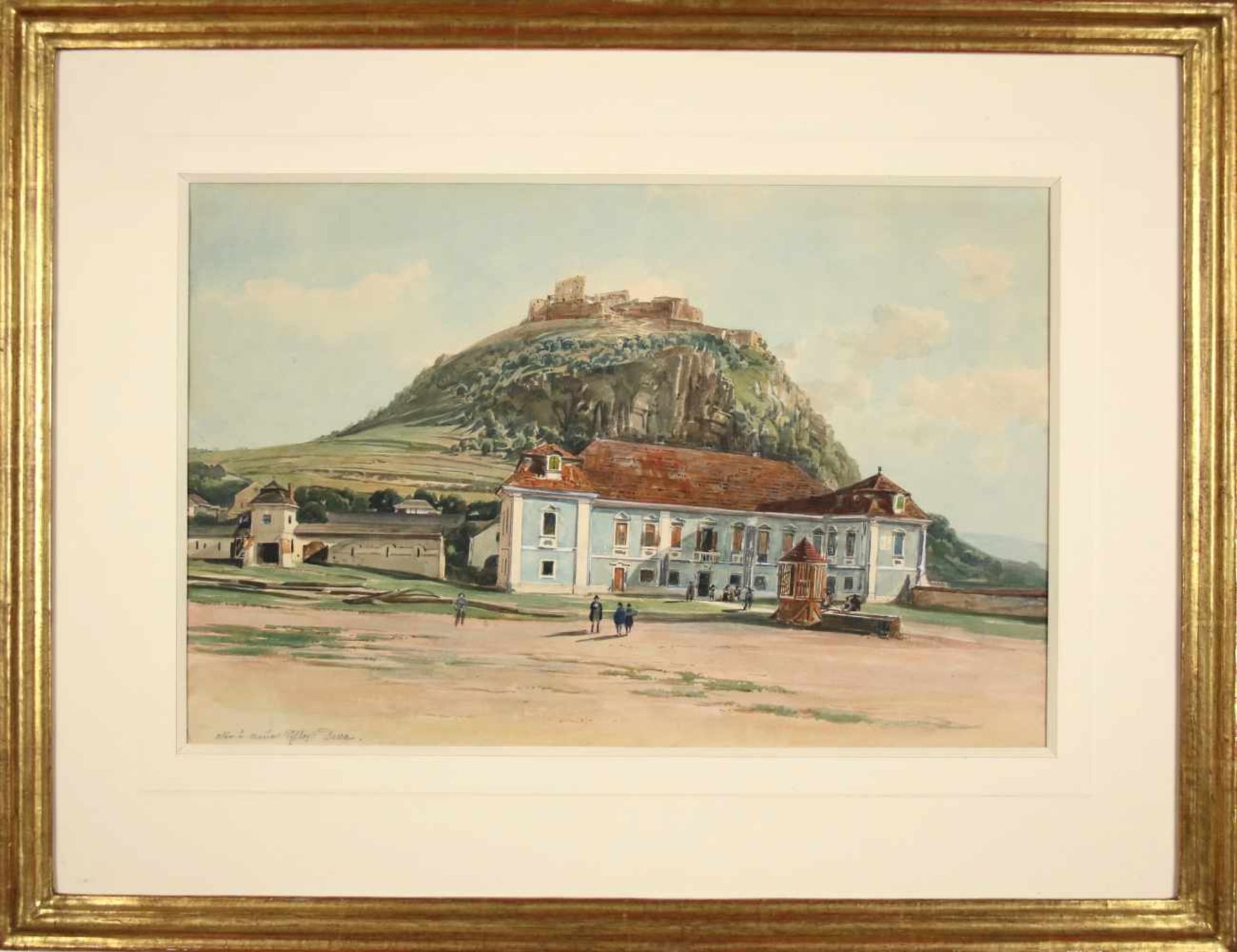 Thomas Ender(1793 - 1875)"Altes und neues Schloss Deva"Aquarell auf PapierBetitelt, gerahmt31 x 47 - Bild 2 aus 3