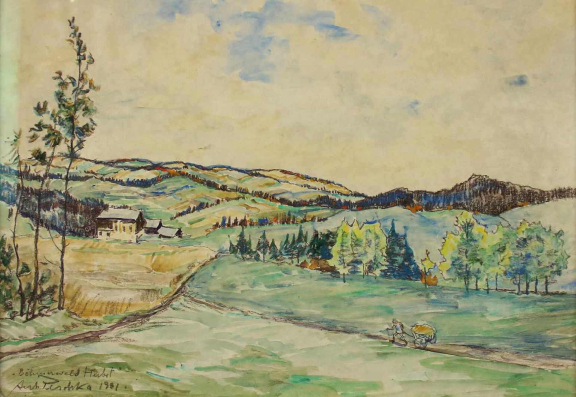 Anton Peschka(1885 - 1940)"Böhmerwald im Herbst"1931Mischtechnik auf PapierSigniert, datiert und