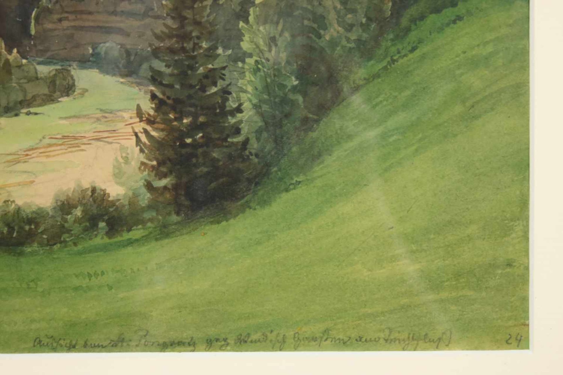 Thomas Ender(1793 - 1875)"Waldlandschaft"Aquarell auf PapierUnleserlich betitelt und gewidmet, - Bild 3 aus 3