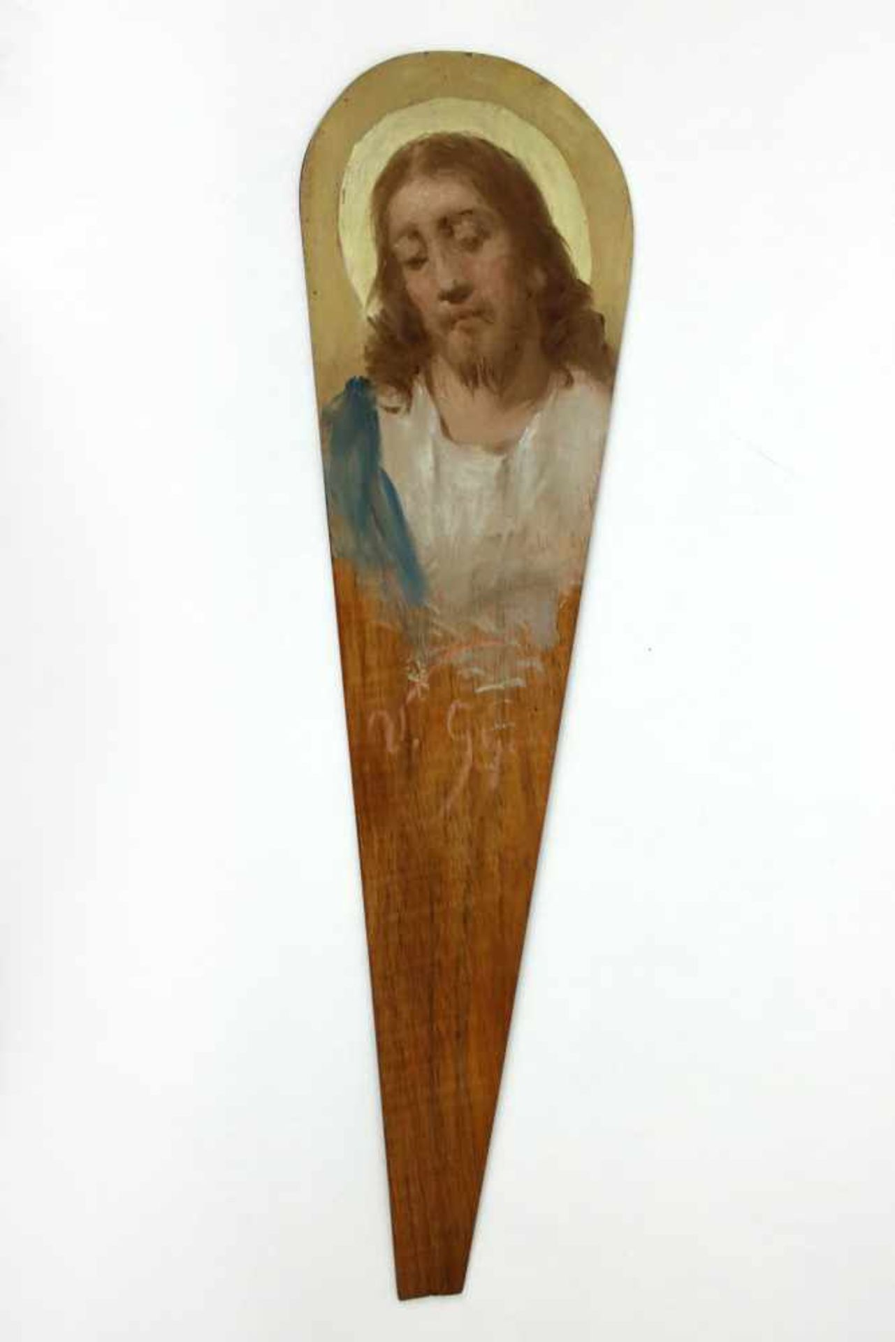 György Vastagh(1834 - 1922)"Christus"Öl auf HolzSigniert, Teil eines Fächerbildes30 x 8 cm- - -22.00