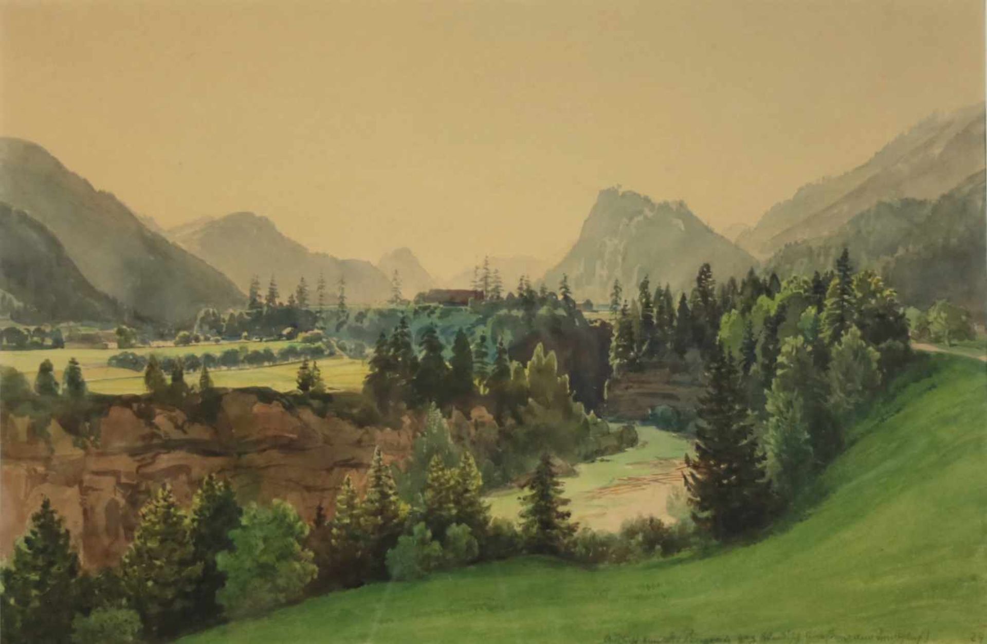 Thomas Ender(1793 - 1875)"Waldlandschaft"Aquarell auf PapierUnleserlich betitelt und gewidmet,
