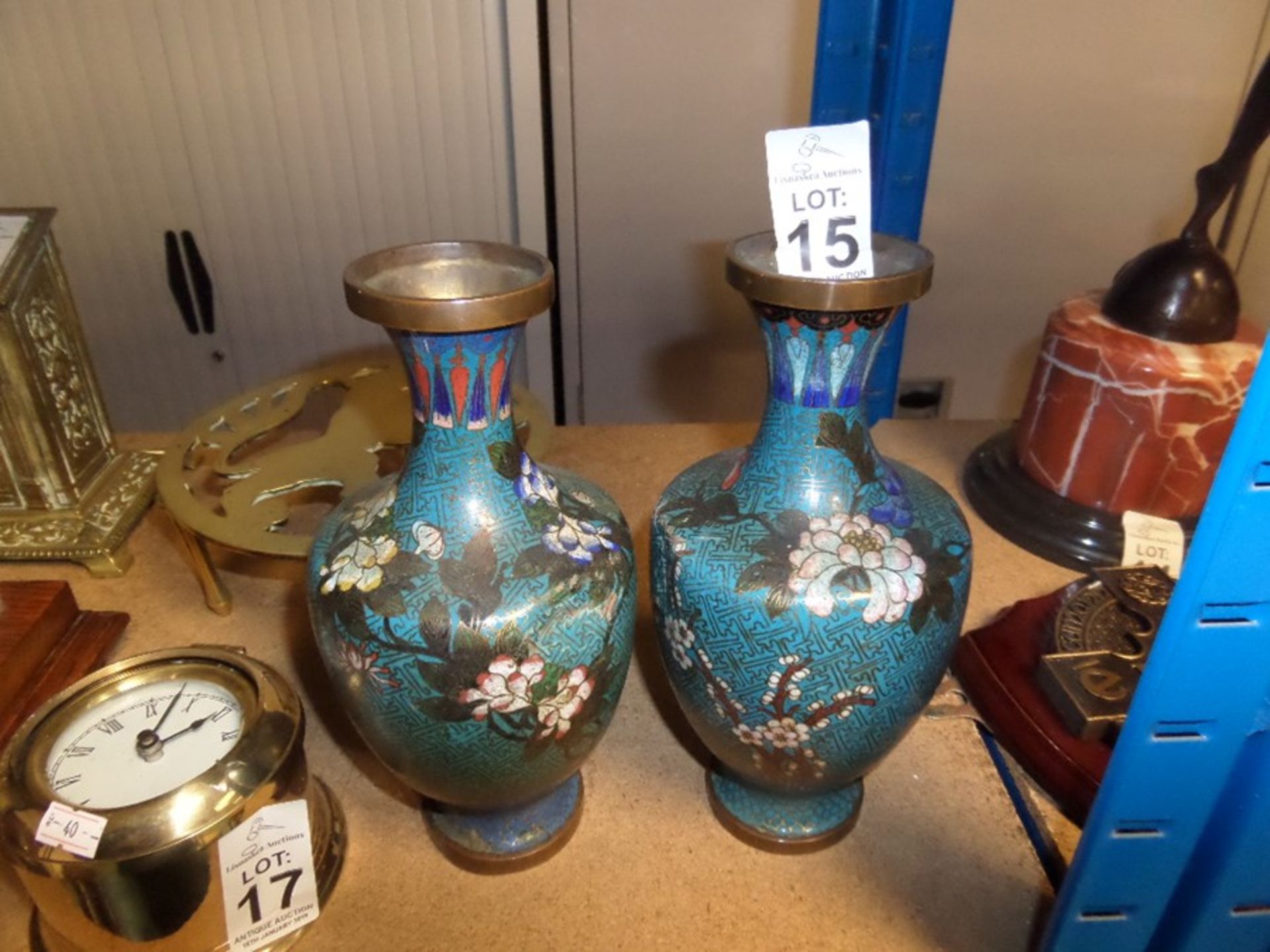 PAIR OF HAND PAINTED VASES