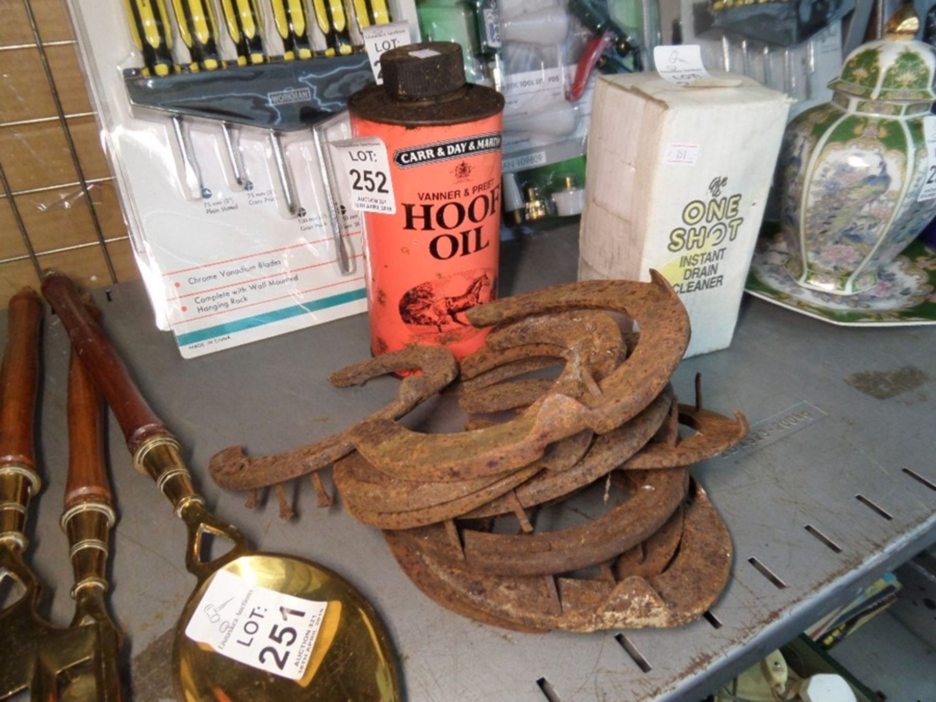 HOOF OIL CAN AND HORSESHOES