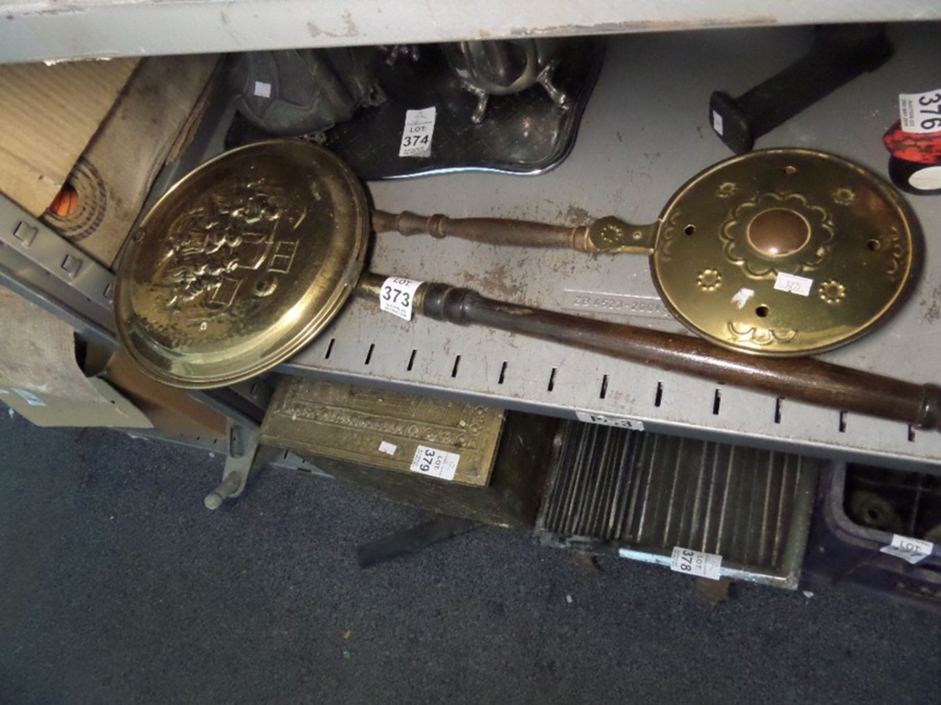 2 BRASS BED WARMERS