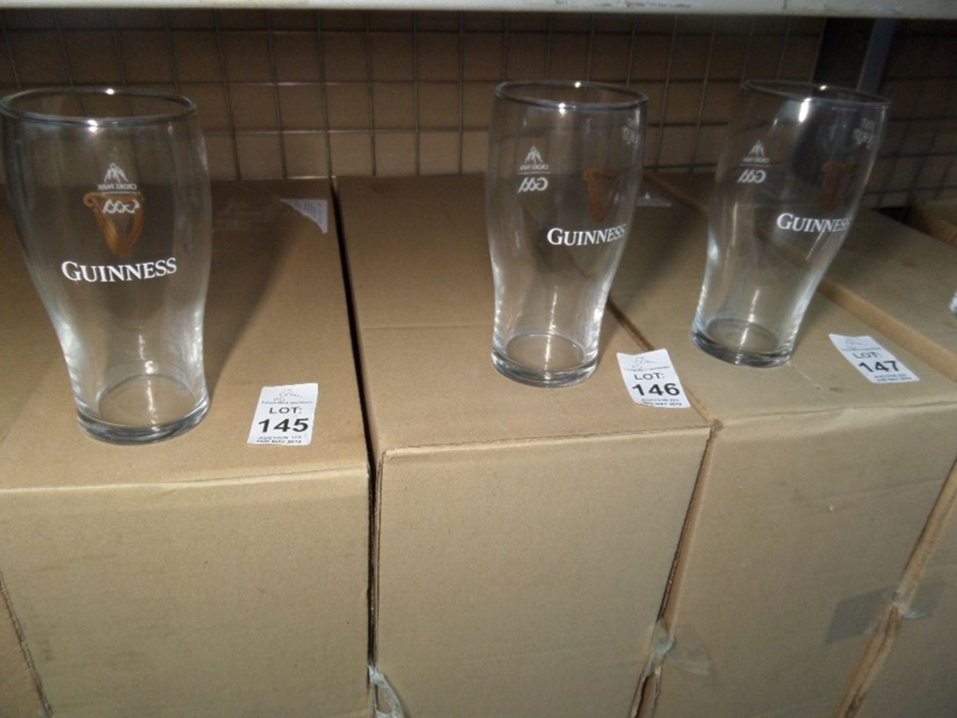 BOX OF NEW GUINNESS PINT GLASSES