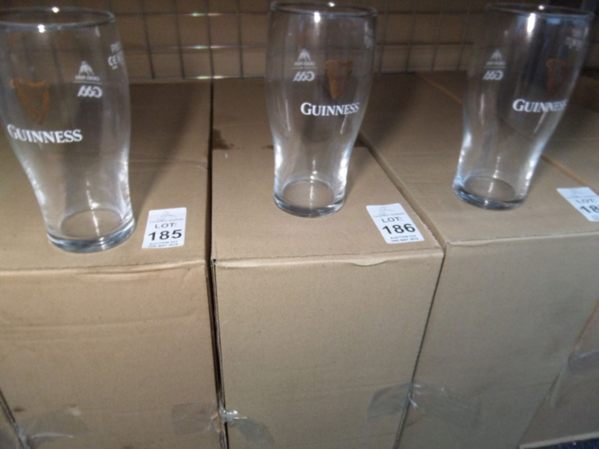 BOX OF NEW GUINNESS PINT GLASSES