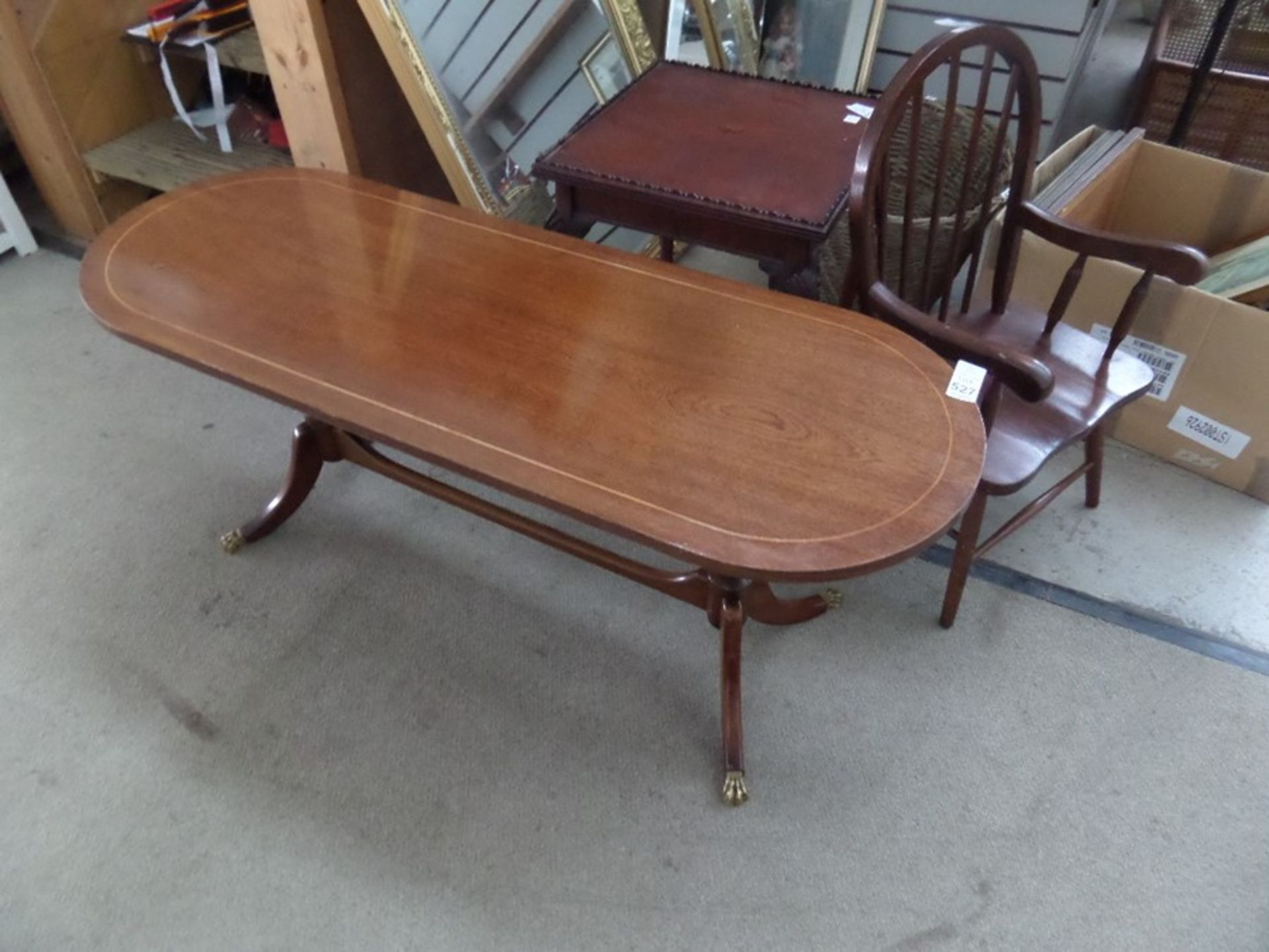 COFFEE TABLE WITH BRASS FEET