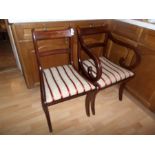 PAIR OF MAHOGANY INLAID DINING CHAIRS