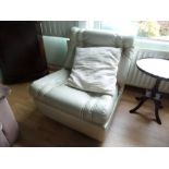 CREAM LEATHER ARMCHAIR