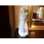 LLADRO NAO LADY WITH PUP FIGURINE