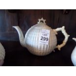 GREEN STAMPED BELLEEK TEA POT