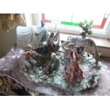 LARGE PIECE OF CAPODIMONTE HORSE & CART SCENE