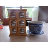 SMALL PINE STORAGE UNIT & PLANT POT