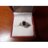 LADIES 9CT GOLD HALLMARKED RING WITH REAL DIAMONDS (DIA) IN CASE