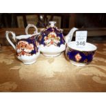 ROYAL ALBERT HEIRLOOM TEA POT, MILK JUG & SUGAR BOWL