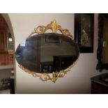 OVAL BRASS BEVELLED MIRROR