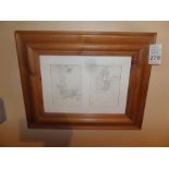 6X FRAMED WINNIE THE POOH PENCIL SKETCHES