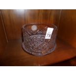 LARGE DUBLIN STAMPED CRYSTAL BOWL WITH ENGRAVING