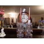 PAIR OF WATERFORD CRYSTAL CANDLESTICKS WITH HANGING DROPLETS