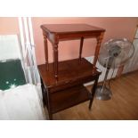 MAHOGANY HOSTESS TROLLEY AND TABLE